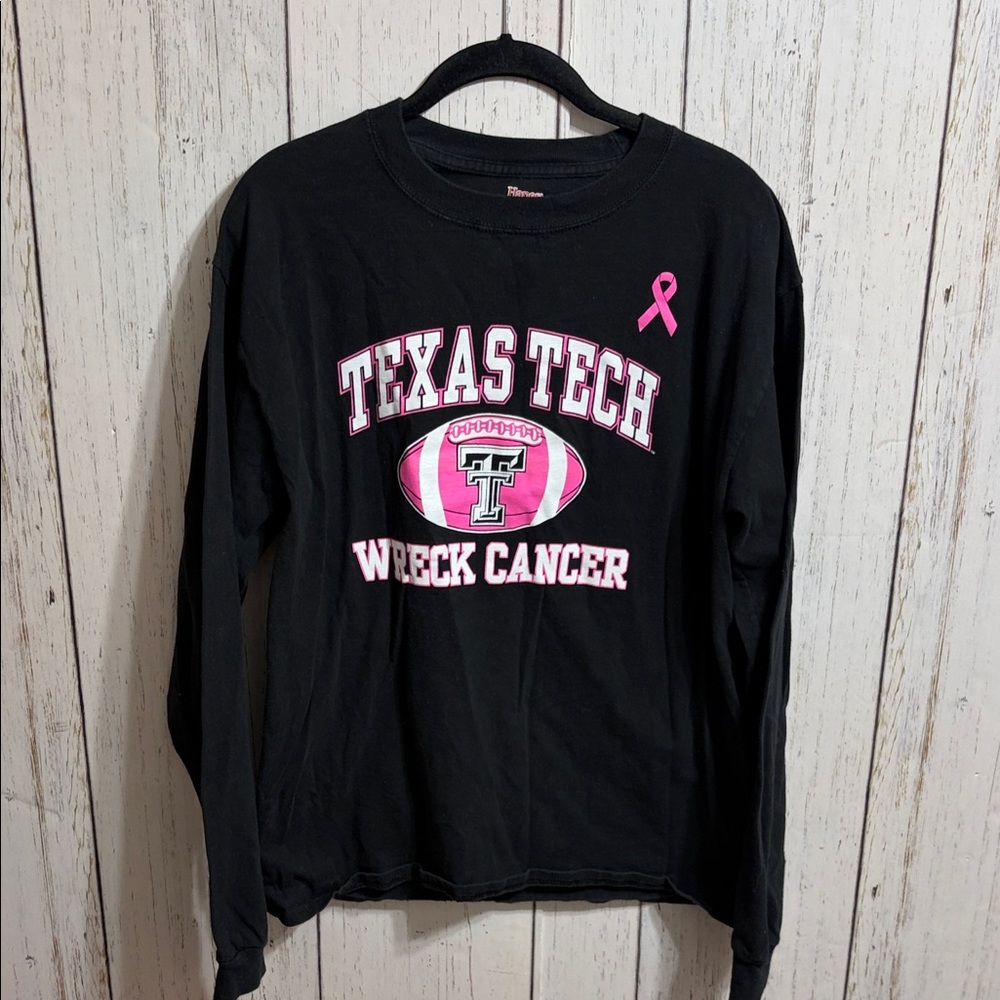 Hanes Black and Pink Long Sleeve Tee